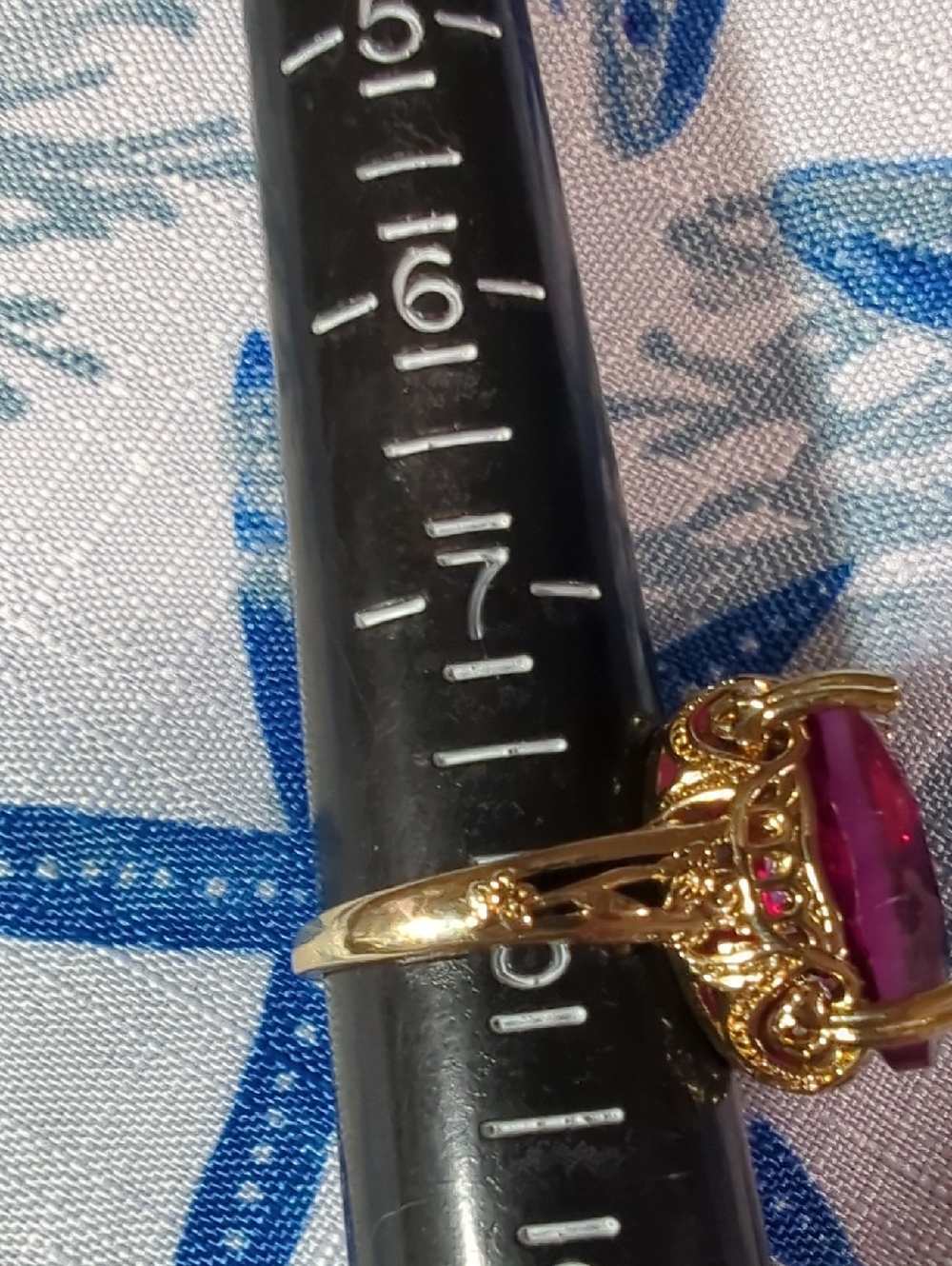 Pink Topaz Ring In Gold NWT Size 8 - Picture 6 of 10